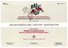 Carica l'immagine nel visualizzatore di Gallery, Arcano BIO Cirò Rosso Superiore Riserva D.O.P. - Senatore Vini 2014 - Sapuri Calabrisi