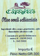 Carica l'immagine nel visualizzatore di Gallery, Olive verdi schiacciate alla calabrese GP1 - Sapuri Calabrisi